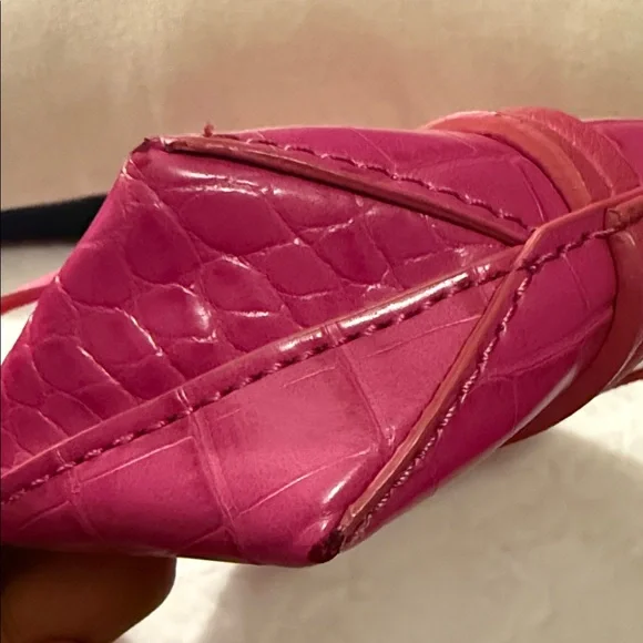 Elizabeth and James Fuchsia Croc-Embossed Tote - Picture 10 of 11